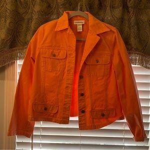 Orange denim jacket